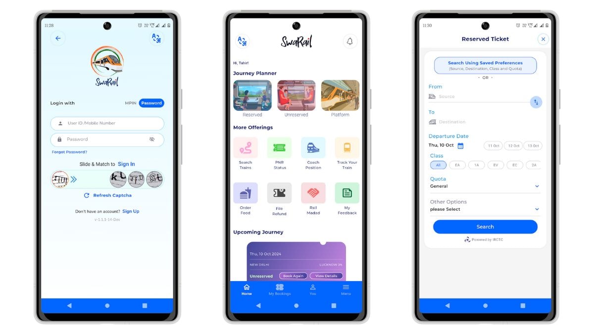 Indian Railways Swarail App Launched Ticket Booking Food Ordering PNR Train Status Check More Features in Single Platform