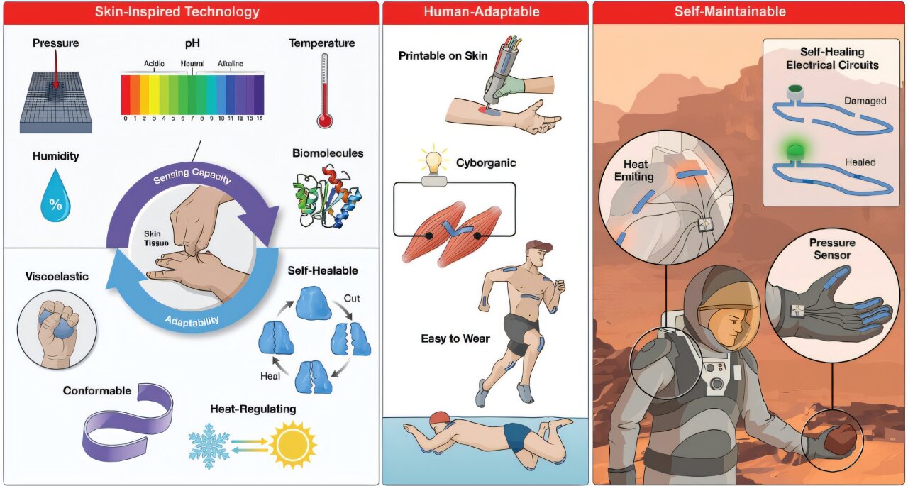 Self-healing electronic material uses graphene and polymer blend to mimic skin
